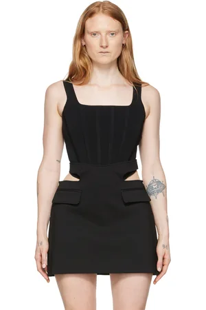 DION LEE Débardeur noir en viscose