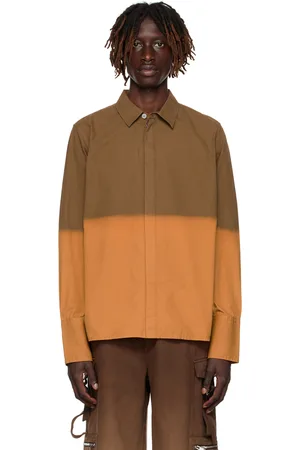 DION LEE Chemise brun et orange à effet décoloré au soleil