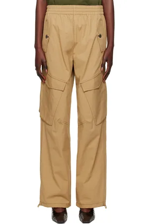 DION LEE Pantalon kaki à agrafes et œillets