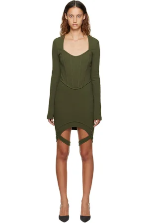 DION LEE Robe courte de style corset verte