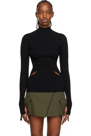 DION LEE Col roulé étagé noir