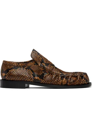 DRIES VAN NOTEN Flâneurs brun clair en cuir