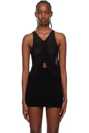 DION LEE Débardeur bouillonné noir
