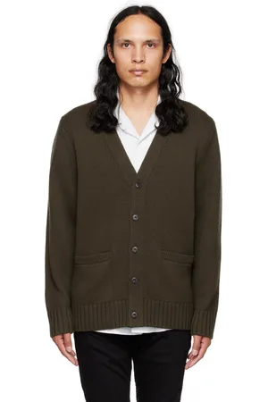 Vince Cardigan vert à col en Y