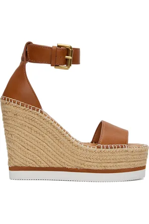 See by Chloé Sandales de style espadrille à talon compensé Glyn brun clair