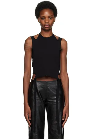 DION LEE Débardeur noir à sangles