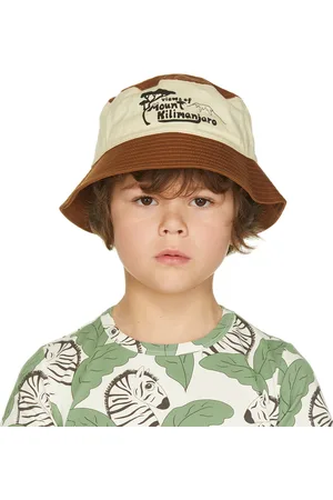 Mini Rodini Enfant | Chapeau bob Mt Kilimanjaro blanc cassé et brun clair