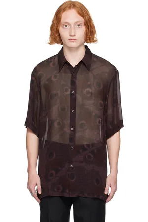 DRIES VAN NOTEN Chemise bourgogne à image