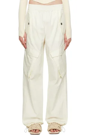 DION LEE Pantalon blanc à taille et revers élastiques