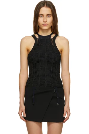 DION LEE Débardeur noir en viscose recyclée