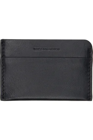 DRIES VAN NOTEN Porte-carte noir en cuir