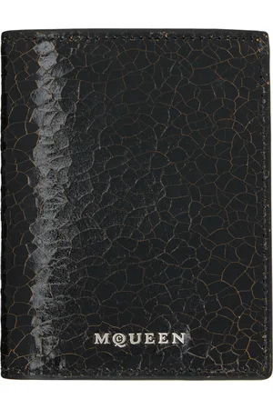 Alexander McQueen Porte-carte à deux volets noir