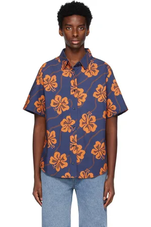 Wynn Hamlyn Chemise Miranda orange et bleu