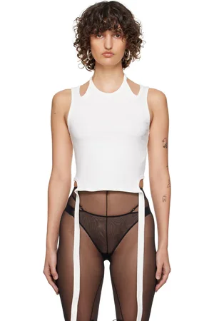 DION LEE Débardeur blanc à sangles à nouer