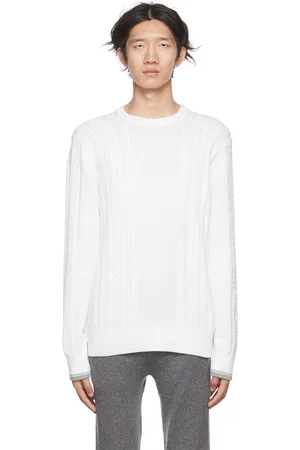 Vince Pull blanc cassé en tricot câblé