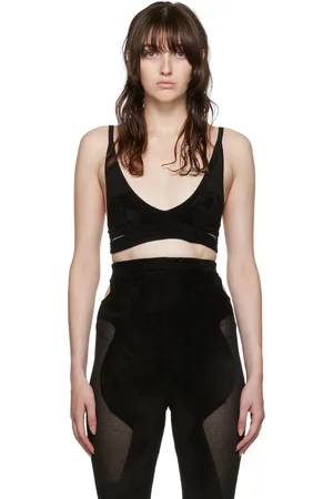 DION LEE Soutien-gorge noir en intarsia de chenille