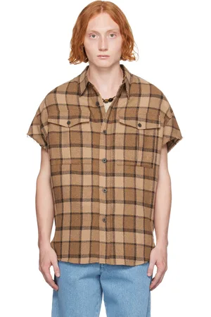 DRIES VAN NOTEN Chemise brune à carreaux