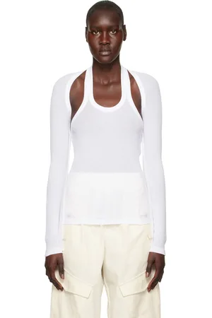 DION LEE T-shirt à manches longues modulaire blanc