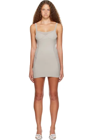 DION LEE Robe courte Serpent grise