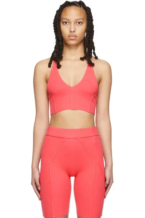 Helmut Lang Soutien-gorge rose en tricot côtelé