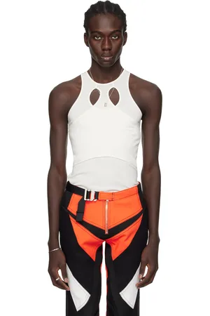 DION LEE Débardeur blanc cassé à assemblage torsadé