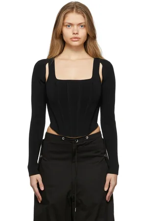 DION LEE Corset noir à manches amovibles