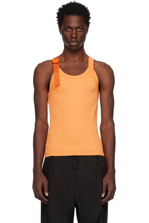 DION LEE Débardeur orange à bretelle coulissante