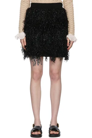 J.W.Anderson Mini-jupe noire en laine mérinos