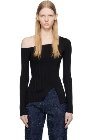 Elleme T-shirt à manches longues asymétrique noir