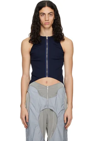 DION LEE Débardeur Fin bleu marine exclusif à SSENSE