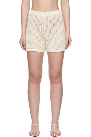 Nanushka Short Fico blanc cassé en crochet
