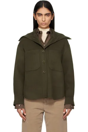 Joseph Blouson Henri kaki en melton léger double face