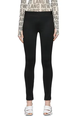 Helmut Lang Legging noir en tricot côtelé de coton