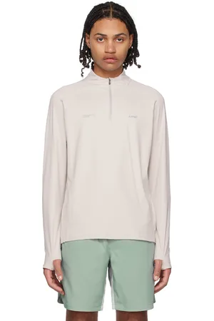 Parel Studios Pull molletonné blanc cassé à demi-glissière
