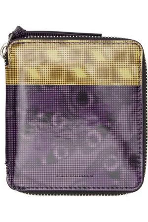DRIES VAN NOTEN Portefeuille mauve et jaune à glissière