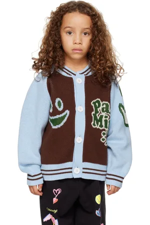 PAM PERKS AND MINI Enfant | Cardigan bleu et brun exclusif à SSENSE