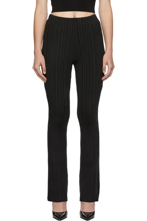 Hervé Léger Pantalon Variegated noir en Lurex côtelé