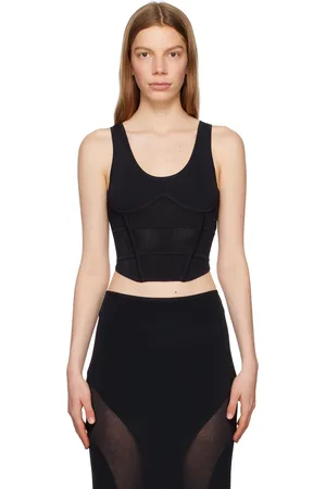 DION LEE Débardeur de style corset noir
