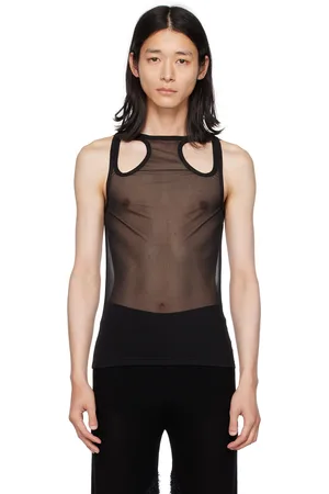 DION LEE Débardeur noir à découpes