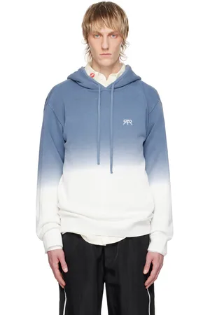 RTA Pull à capuche bleu et blanc à motif dégradé