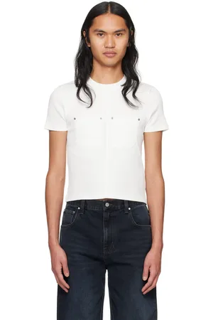 DION LEE T-shirt rétréci blanc à rivets