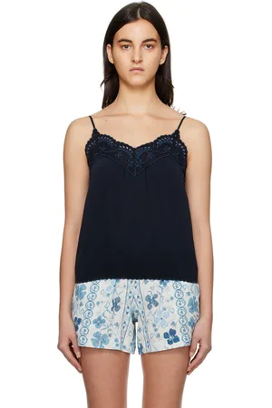 See by Chloé Débardeur bleu marine à ornements brodés