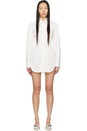 DION LEE Robe courte de style tailleur blanc cassé