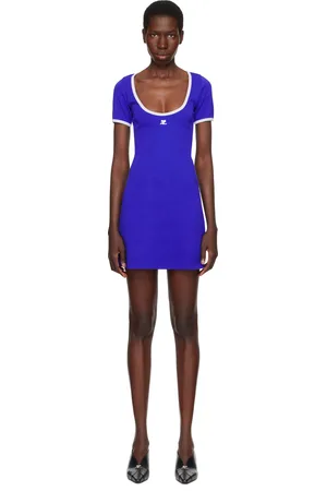 Courrèges Robe courte Holistic bleue à bordures contrastantes
