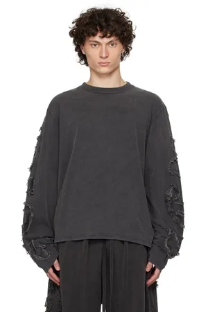 Acne Studios T-shirt à manches longues gris à logo