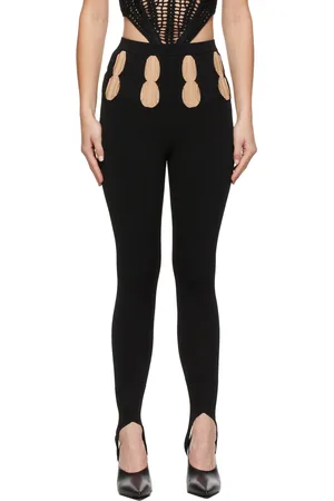 DION LEE Legging noir à sous-pieds