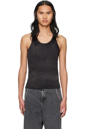 DION LEE Débardeur noir à effet délavé et à rivets