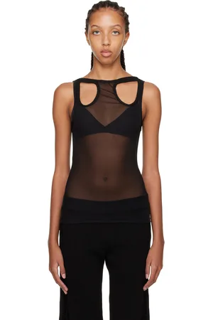 DION LEE Débardeur noir à découpes
