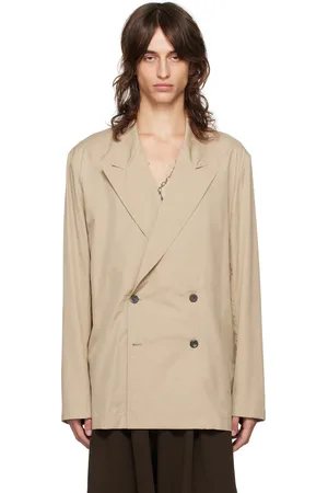 DRIES VAN NOTEN Veston beige à revers cranté