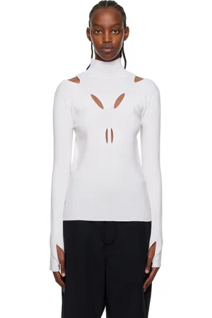 DION LEE Col roulé Skivvy blanc cassé